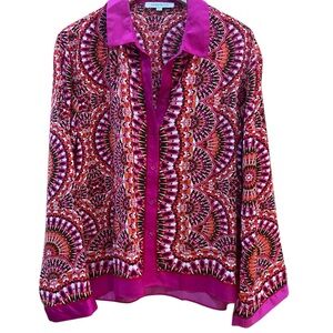 Rose & Olive Vibrant Pink and Red Blouse